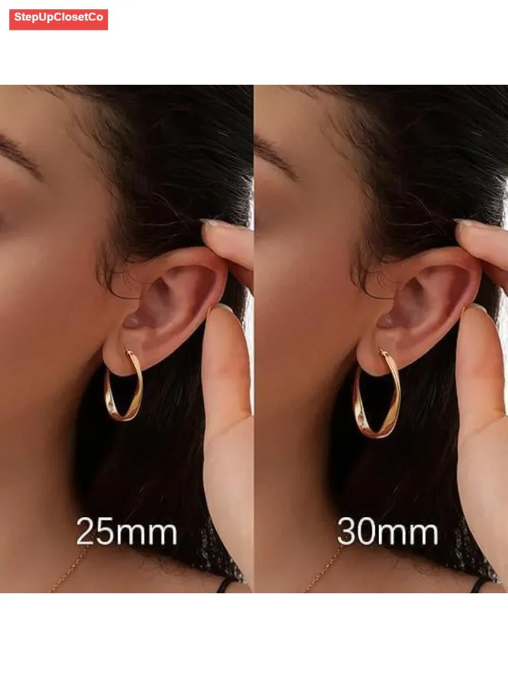 14K Gold Plated Fine Weave Hoop Earrings for Women Lightweight